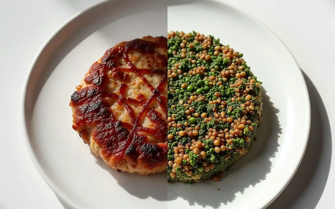 Kotlet mięsny i roślinny