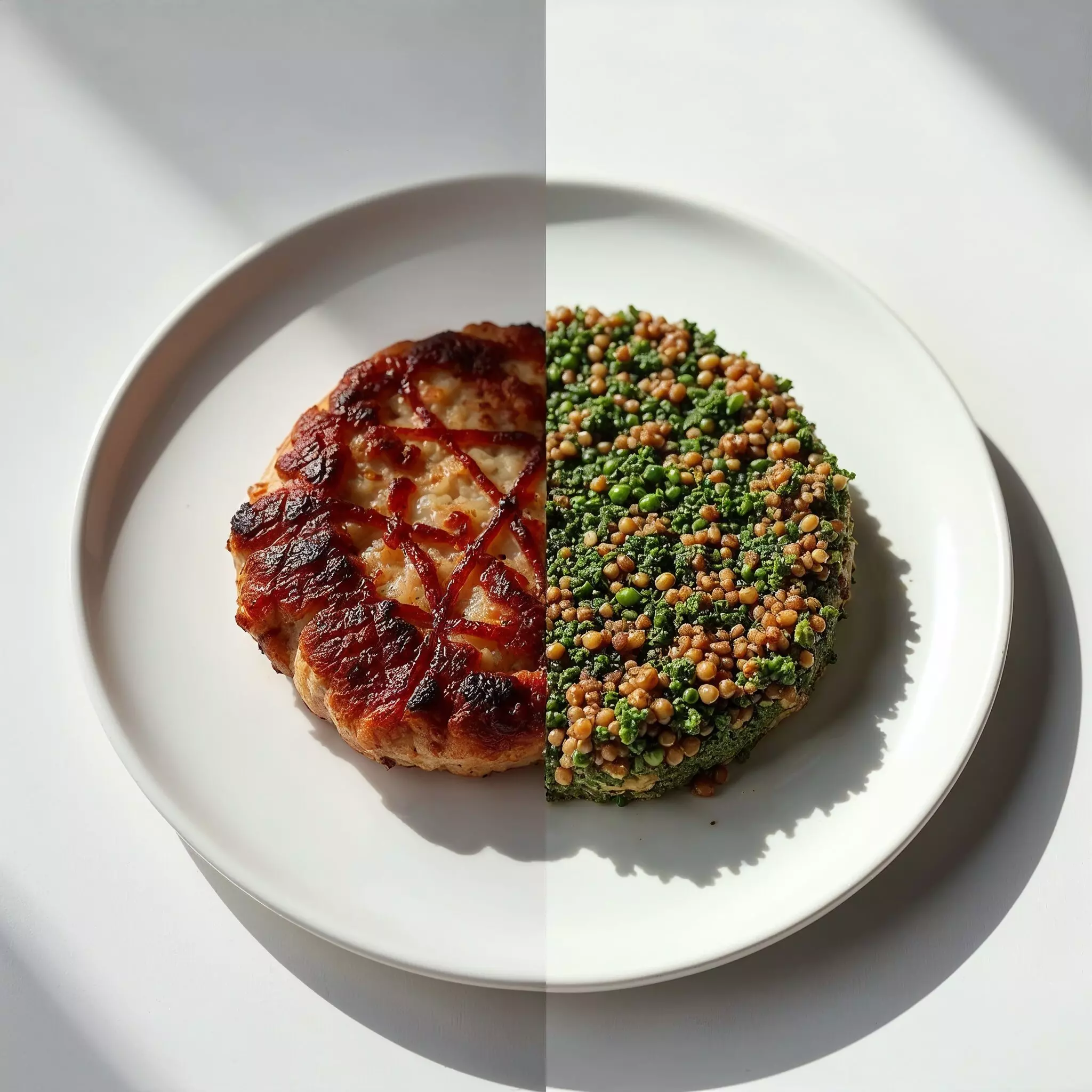 Kotlet mięsny i roślinny